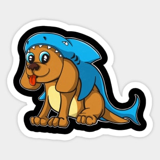 Cute Dog In Shark Costume Funny Kids Sticker